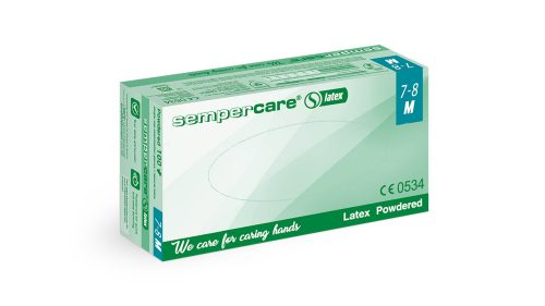 Sempercare Latex latex "XS" púderezett vizsgálókesztyű